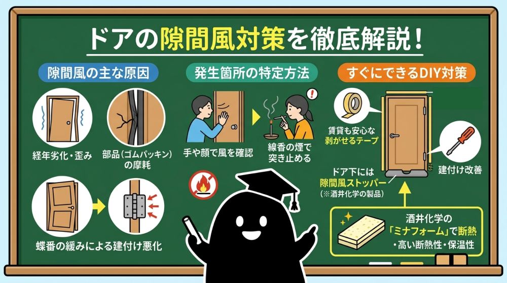 ドアの隙間風対策解説まとめ画像